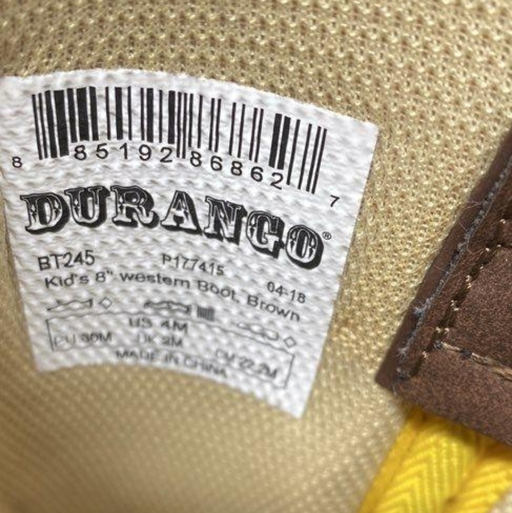 NWT Durango Kids 8" Brown Ametican Cow Boy Western Boots Size 4M - Picture 9 of 14